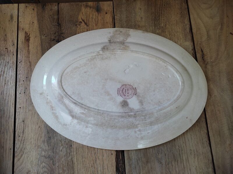 Oval porcelain dish earth of iron decoration Floreal dp 08822131
