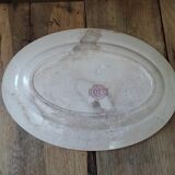 Oval porcelain dish earth of iron decoration Floreal dp 08822131