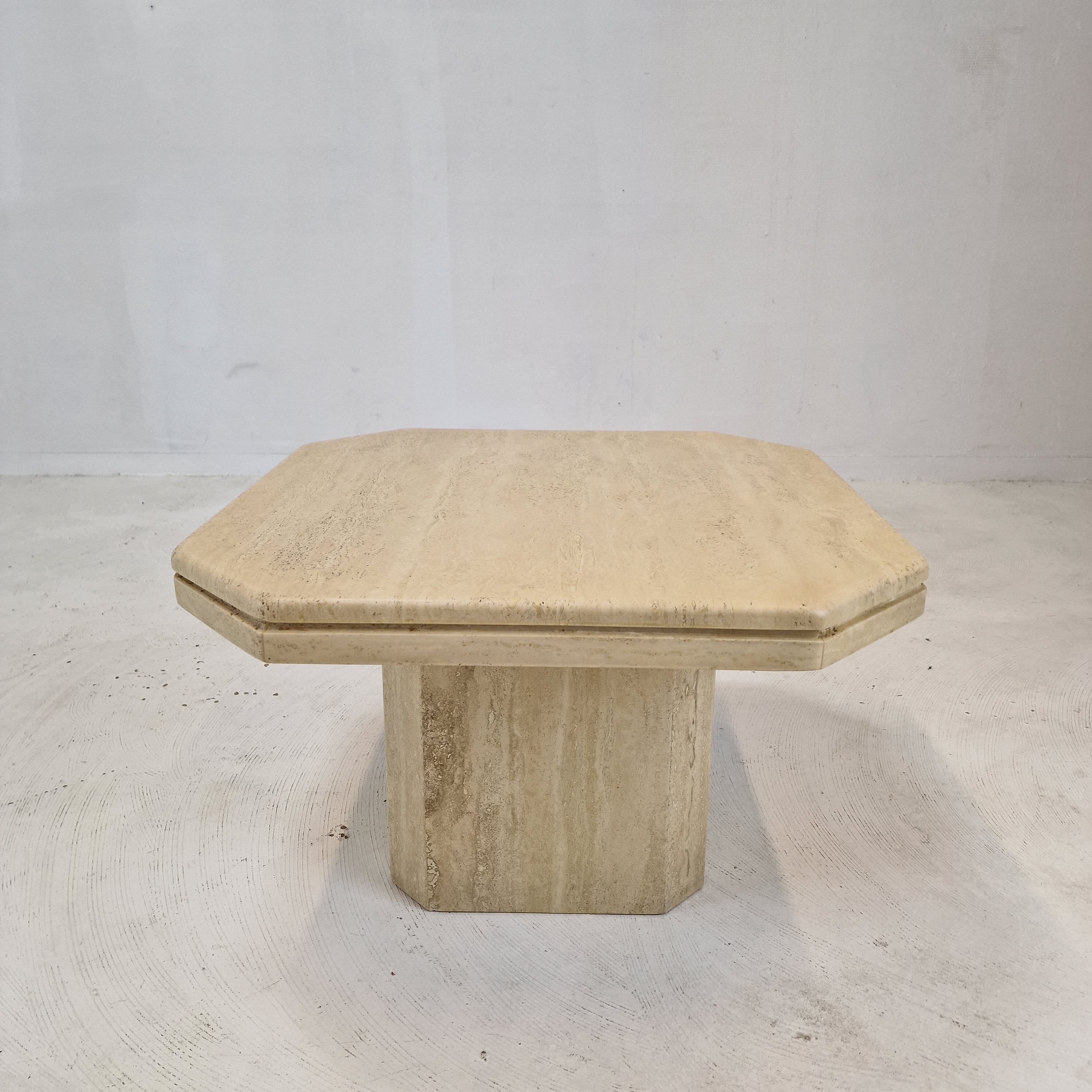 Side table in travertine, 1980s