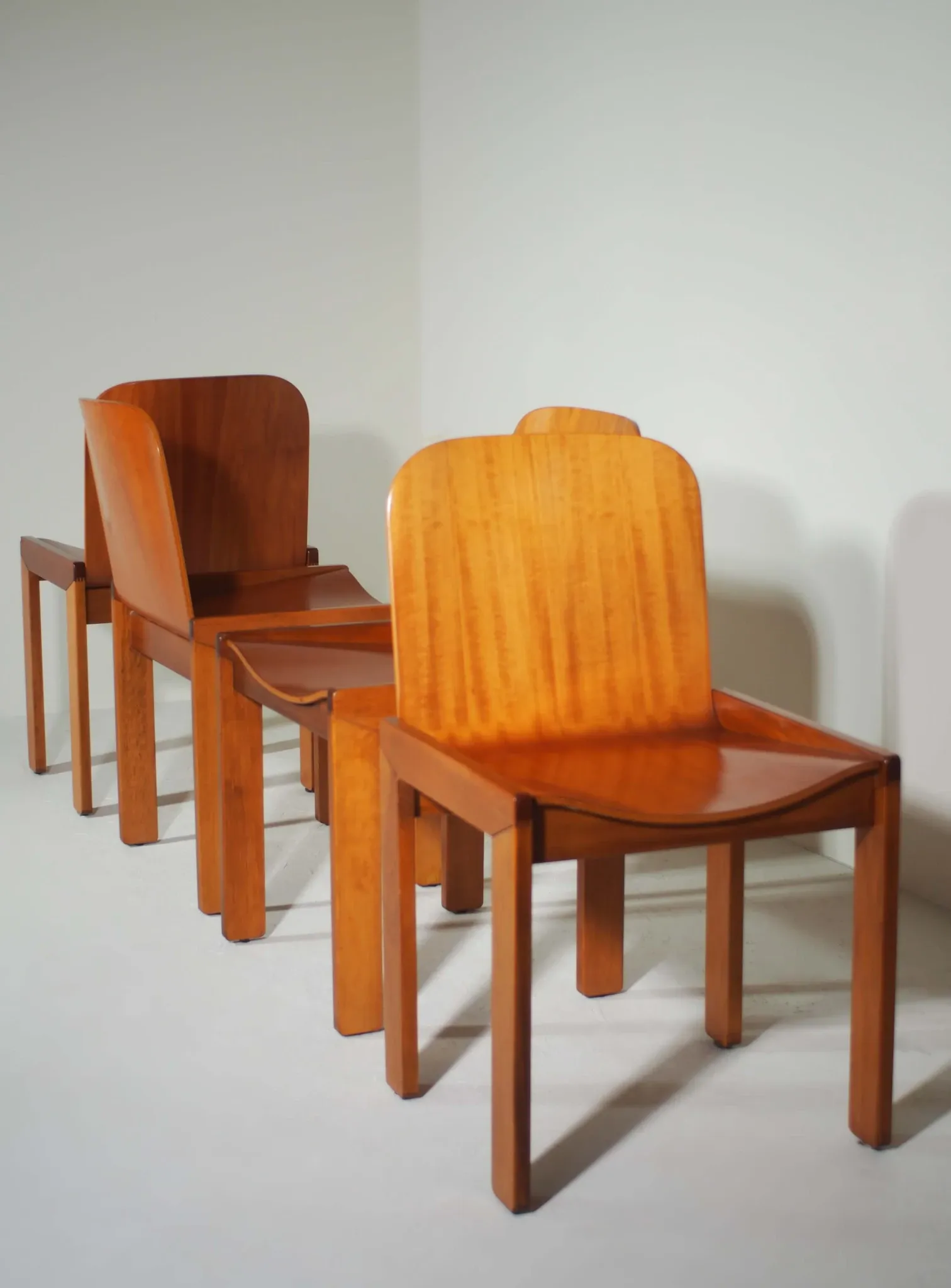 Dining Chairs Attributed to Afra and Tobia Scarpa for Molteni, Set of 4