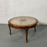Chippendale Coffee Table in Wood, Canning and Glass