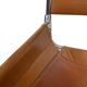 vintage dining room chair in cognac leather and chrome 1970s Italy