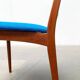 Set of Danish teak chairs from the mid-century with new Kvadrat Hallingdal cushions, 1960s.