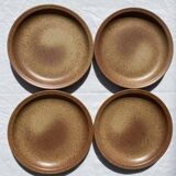 4 assiettes à dessert en grès de Bourgogne