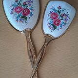 Set de miroirs vanity satin brodé laiton