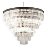 Contemporary “belt” chandelier in Murano glass Triedro