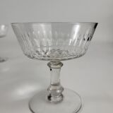Set of 7 champagne glasses in crystal XIXth