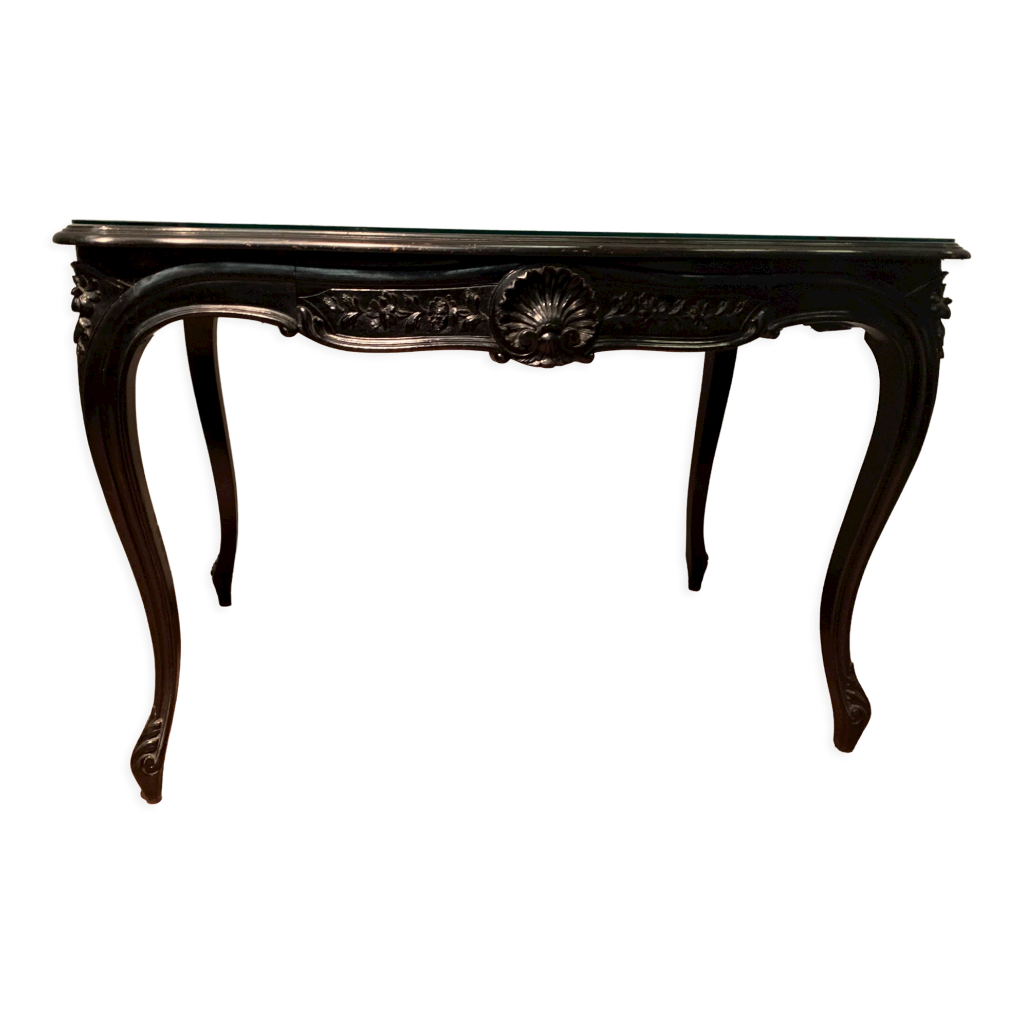 Louis XV style desk in black wood Napoleon III, XIX century