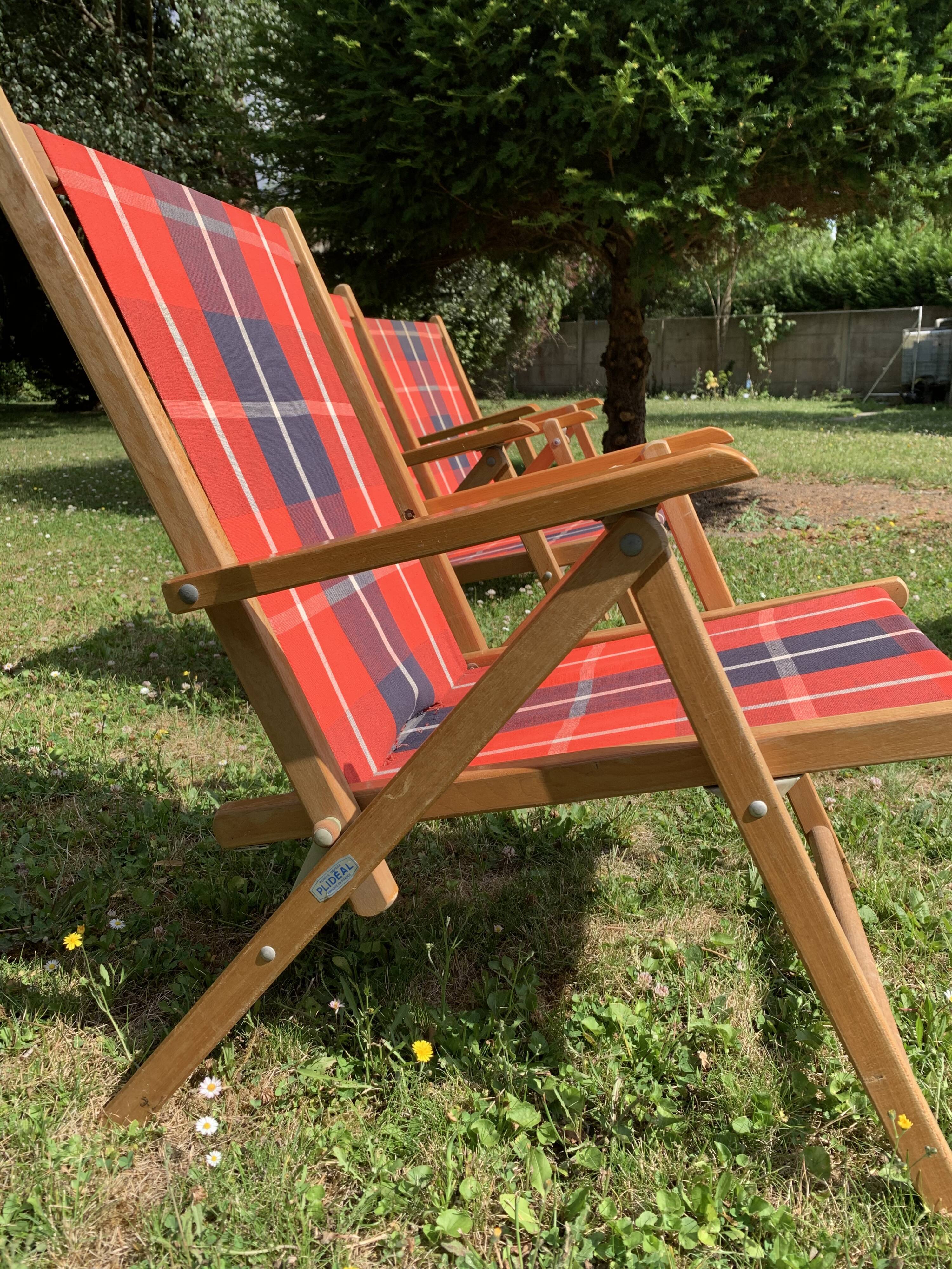 Trio de chaises pliantes