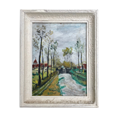 Old landscape painting in the taste of Utrillo XXth