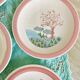 4 vintage powder pink dessert plates