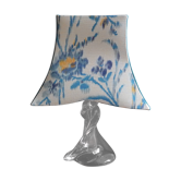Lampe de table Abat-jour tissu Ikat et son pied en cristal