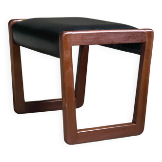 Tabouret ottoman scandinave teck