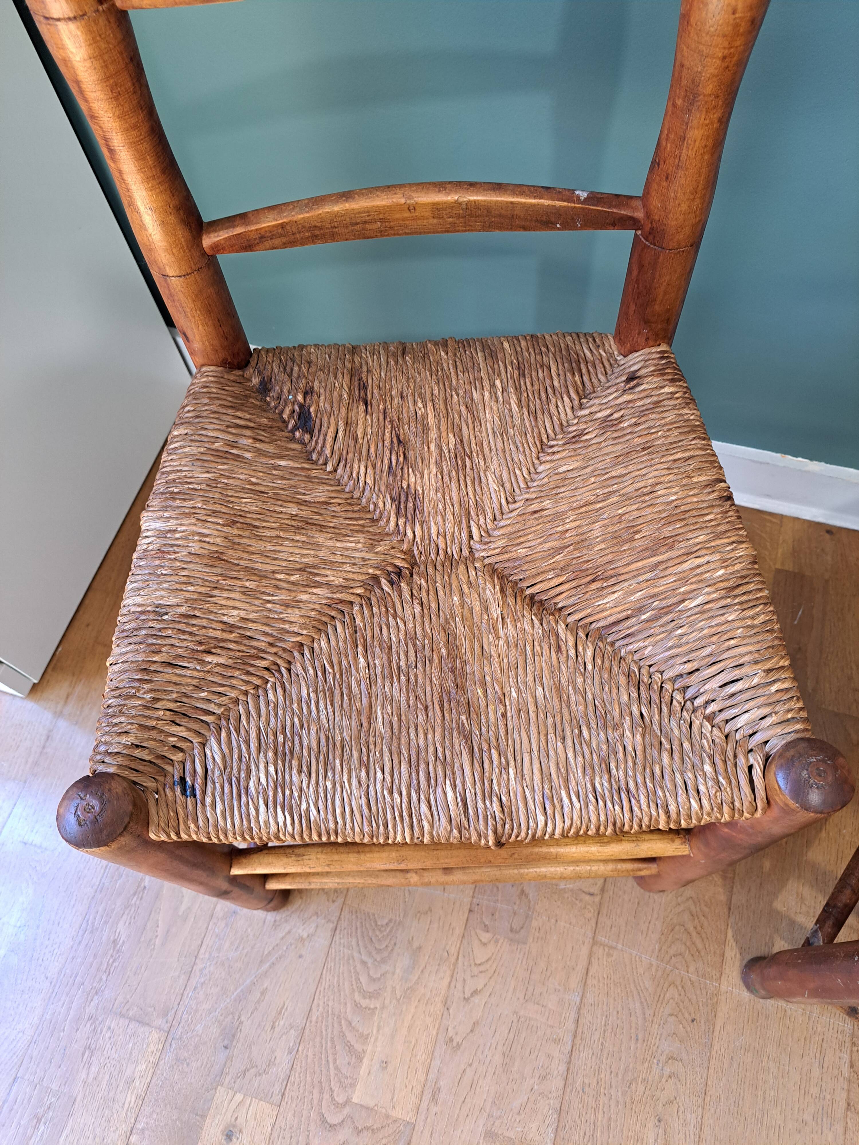Pair of straw chairs