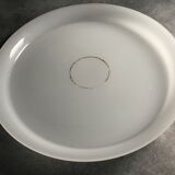 Old servant's tray in white opaline 26 cm