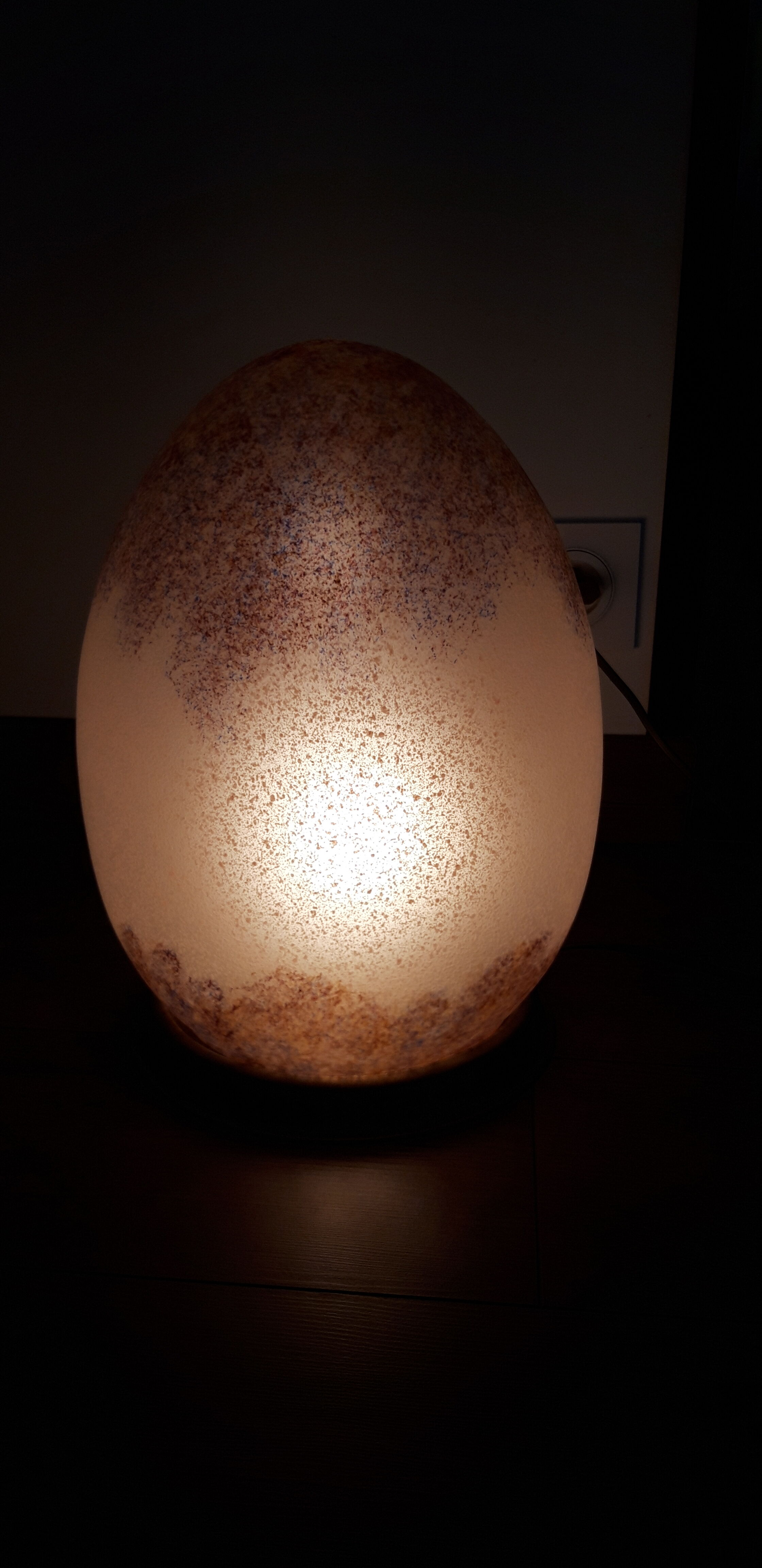 Lampe œuf en opaline