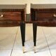 Deux chevets acajou et métal doré 1960