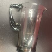 elegant water or orangeade pitcher in smoked glass from the 1970s - 25 cm