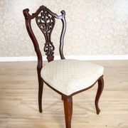 Chaises en frêne Louis XV antiques avec dossiers ajourés, ensemble de 4