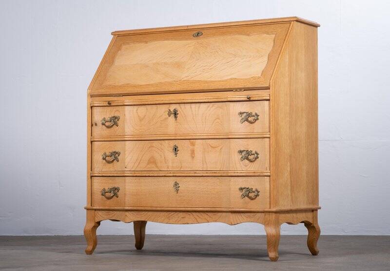 Mid-Century Danish Oak Drop-Front Secretary, 1960s