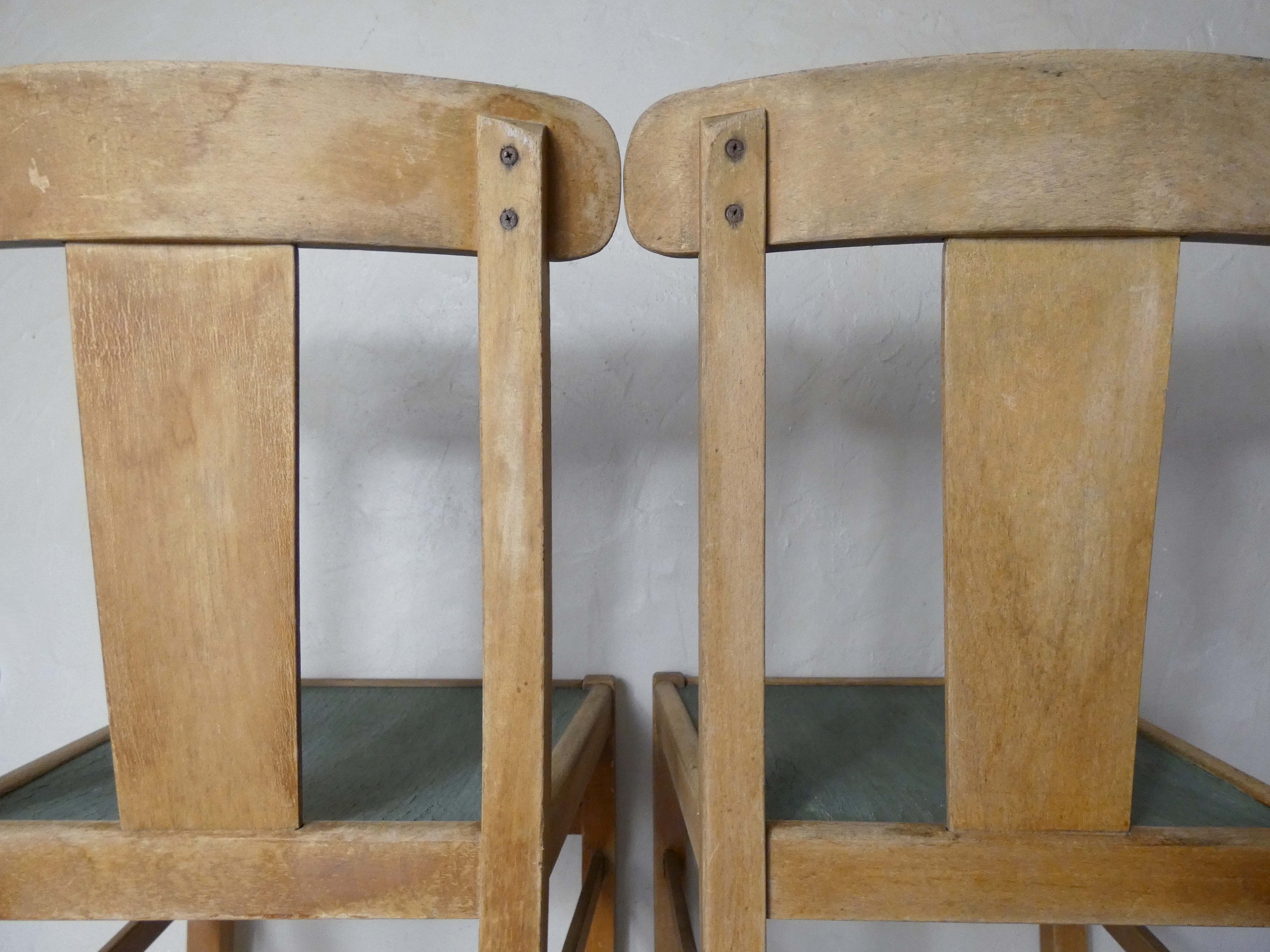 2 vintage wooden farmhouse chairs