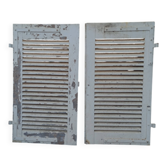 Pair of tropical wood shutters
