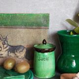 Sugar pot Vintage handmade varnishing pottery