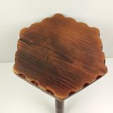 Hexagonal seated wooden stool