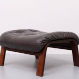 RyBo Rykken Leather Ottoman. 1970s Norway