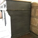 Antique bathroom furniture double sink marble top