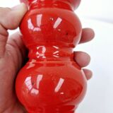 Bougeoir Chandelier Rouge En Céramique Vintage Schramberg Allemagne