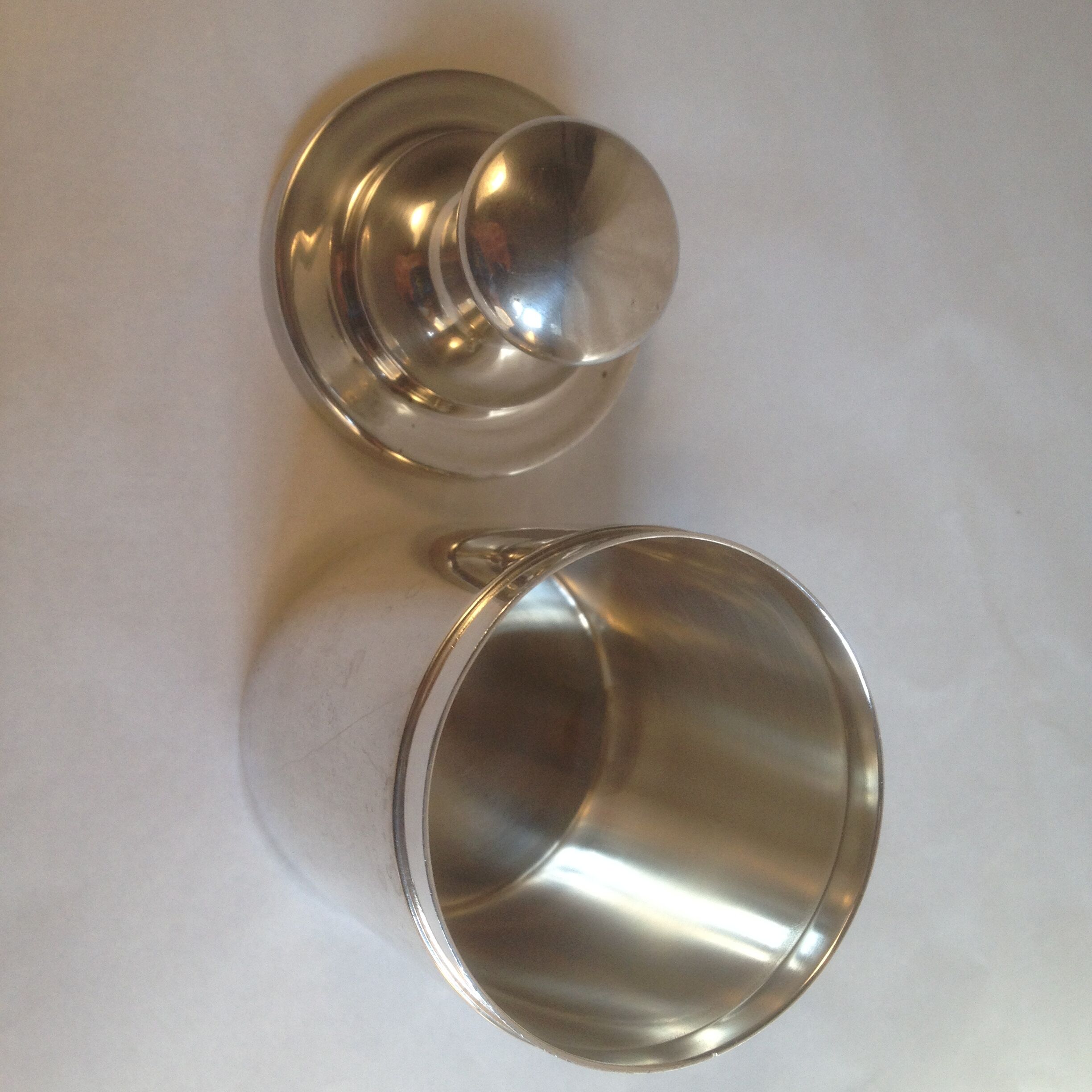 Tea box in silver metal by the silverware Plasait