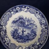 2 plates in opaque porcelain by Creil Sté Cricq Casaux and Co. gold medal 1834