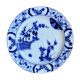 Creil and Montereau cake plate in blue earthenware, "Japan" service circa 1895