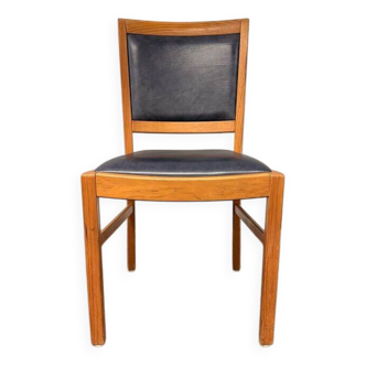 Lot de 6 chaises vintage en bois massif et cuir – FOLRM 75 par Andreas Hansen (le prix est pour 6)