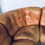 Mid-Century Modern Italian Leather Sectional Sofa by Ipe, Italy, 1970s, Set of 5