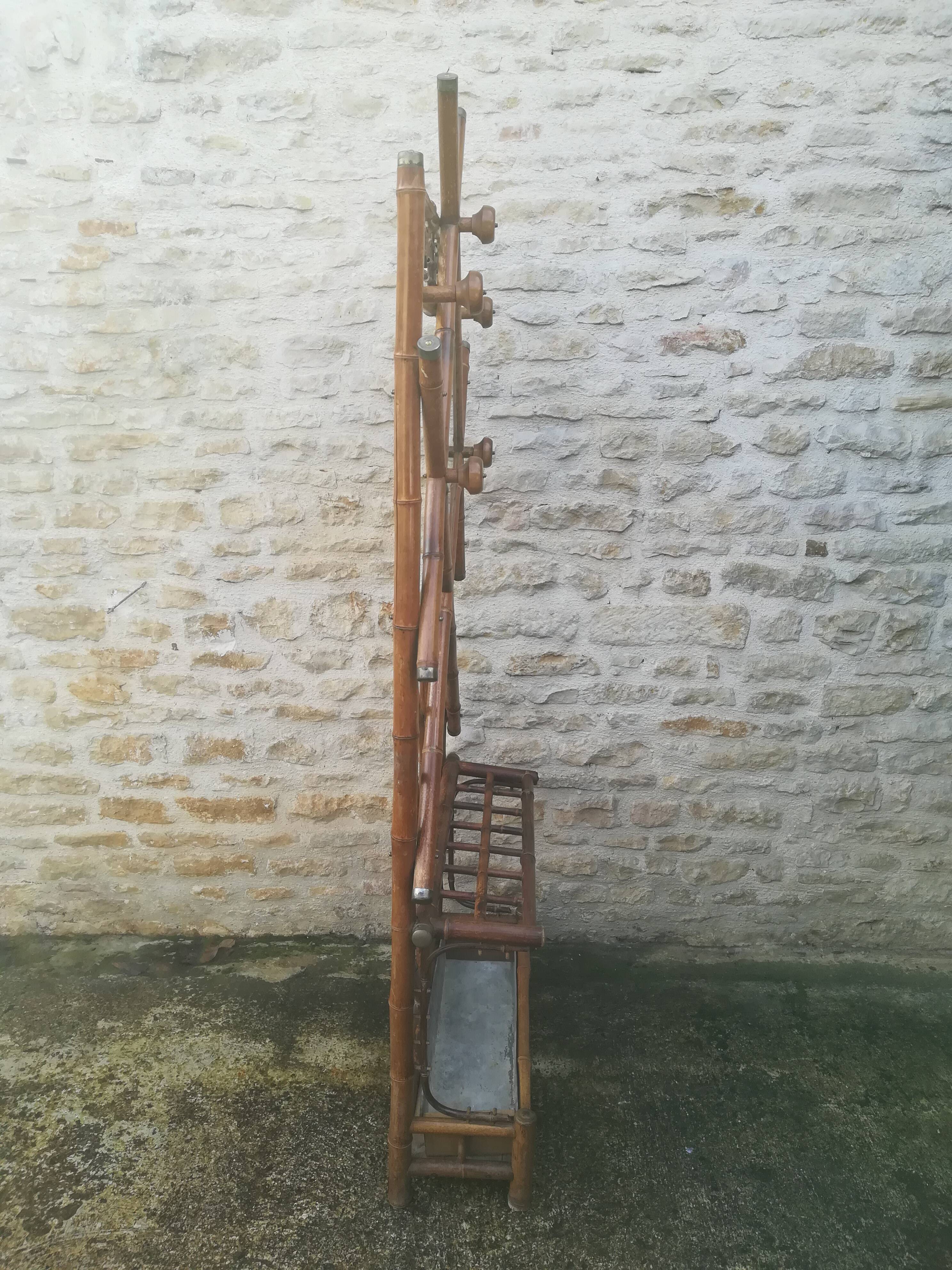 Colonial bamboo coat rack from the 20s/30s