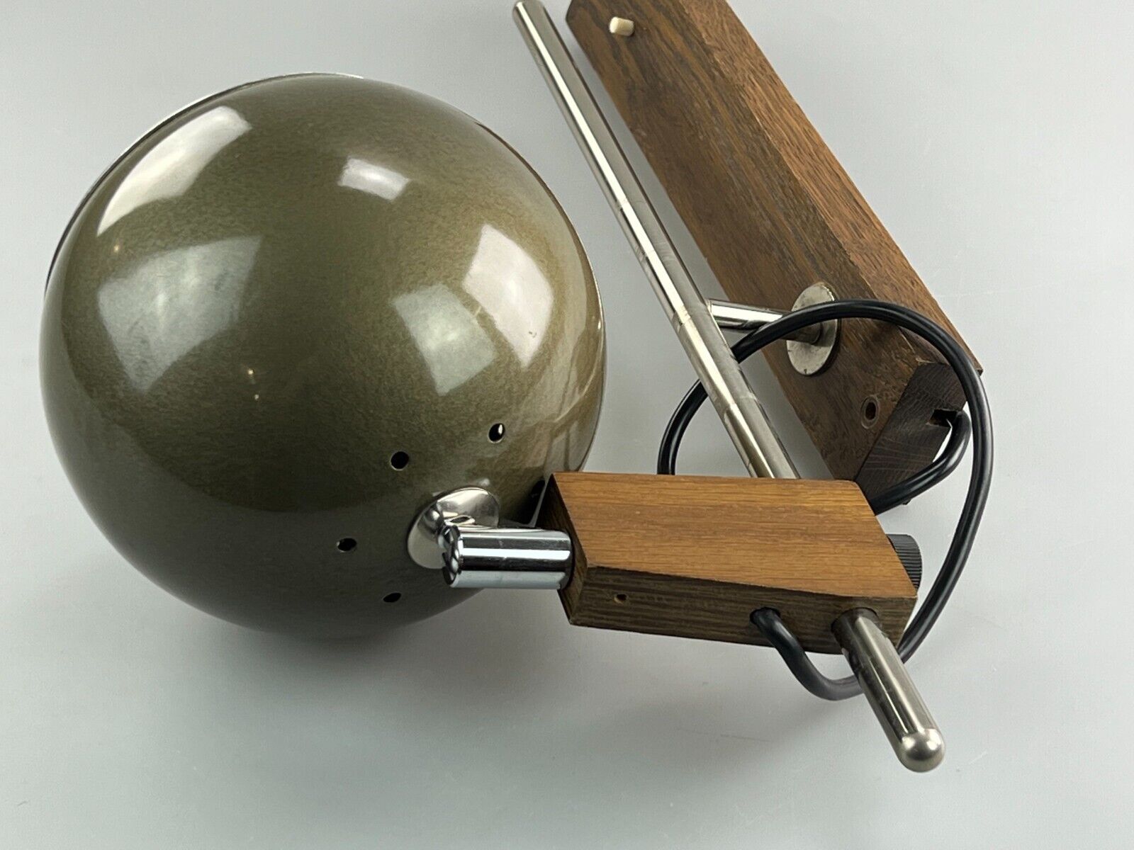 60s 70s lamp fixture wall sconce temde lighten teak space age design