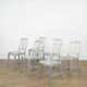 Set of 6 Emeco/Metwood navy blue aluminum chairs