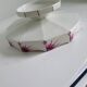 Compotier–Vintage serving plate-Cake dish–Dark pink red art deco patterns - octagonal shape