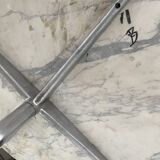 60s marble table with chrome cross base
