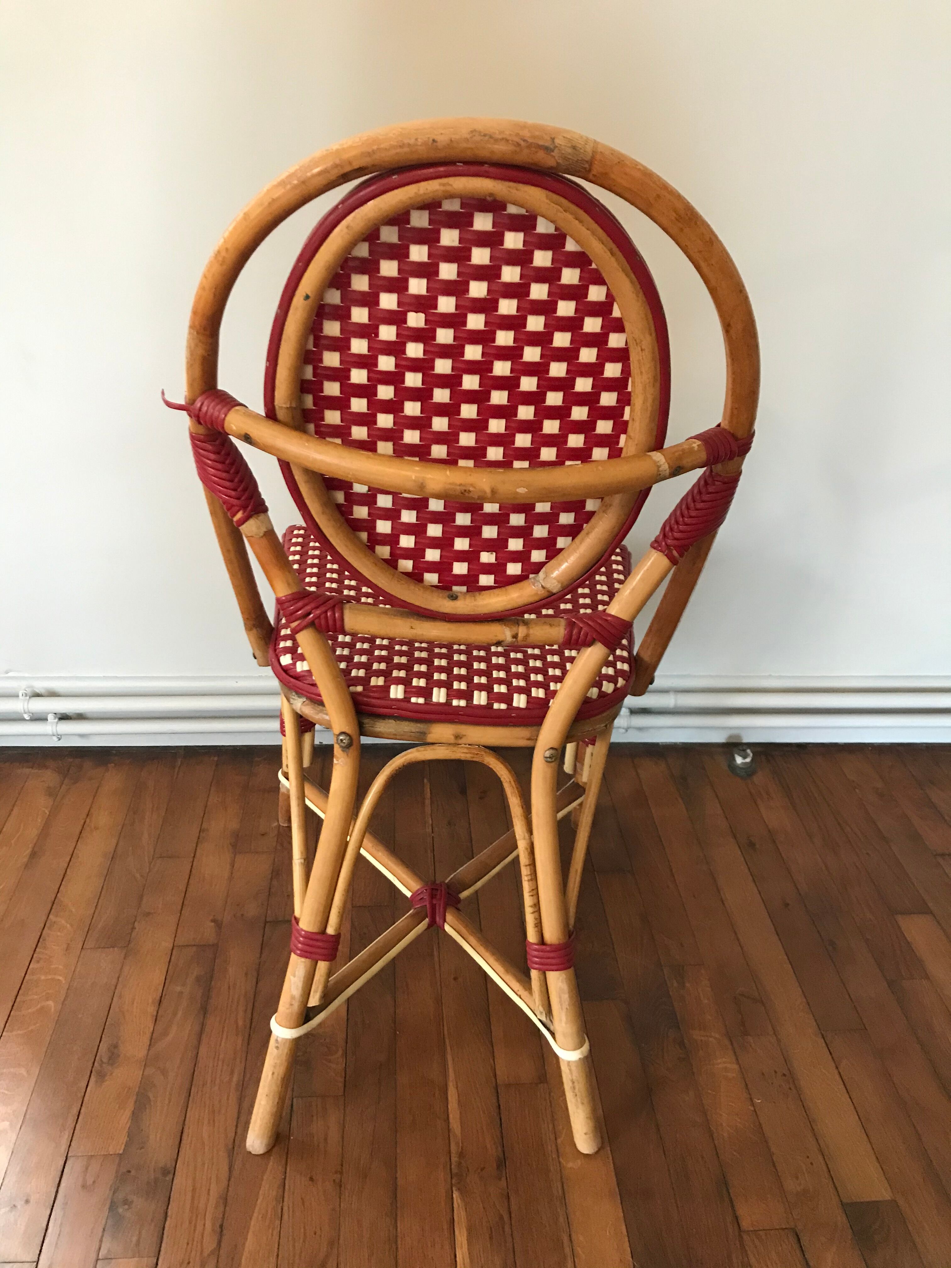 Rattan bistro chair and braiding