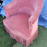 Fauteuil crapaud rose
