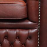 English Cowhide Leather Chesterfield Armchair