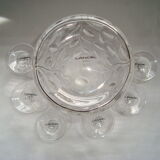 Service Liqueur Lancel Cristal Chiseled Carafe + 6 Glasses