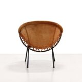 Two vintage suede balloon chairs from Lusch Erzeugnis