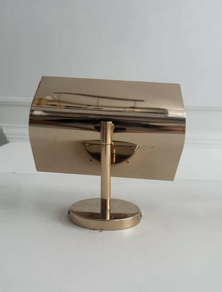 Pair of vintage adjustable solid brass wall lights France 1970