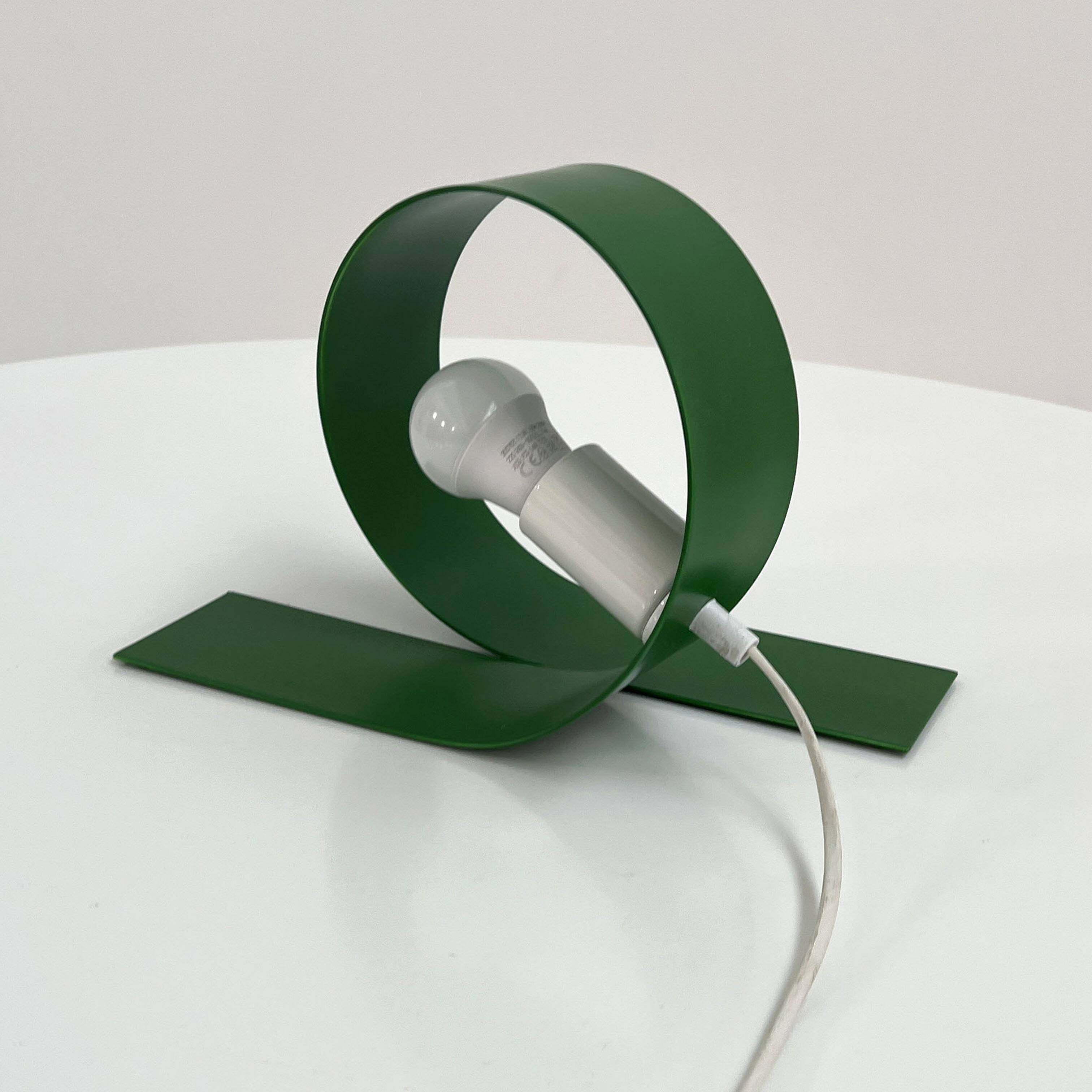 Green Loop Lamp in metal, 1980