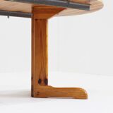 Table à manger ronde extensible vintage danoise en bois de pin des années 1960