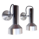 Pair of vintage wall lights - Brushed aluminum spotlight - 1970